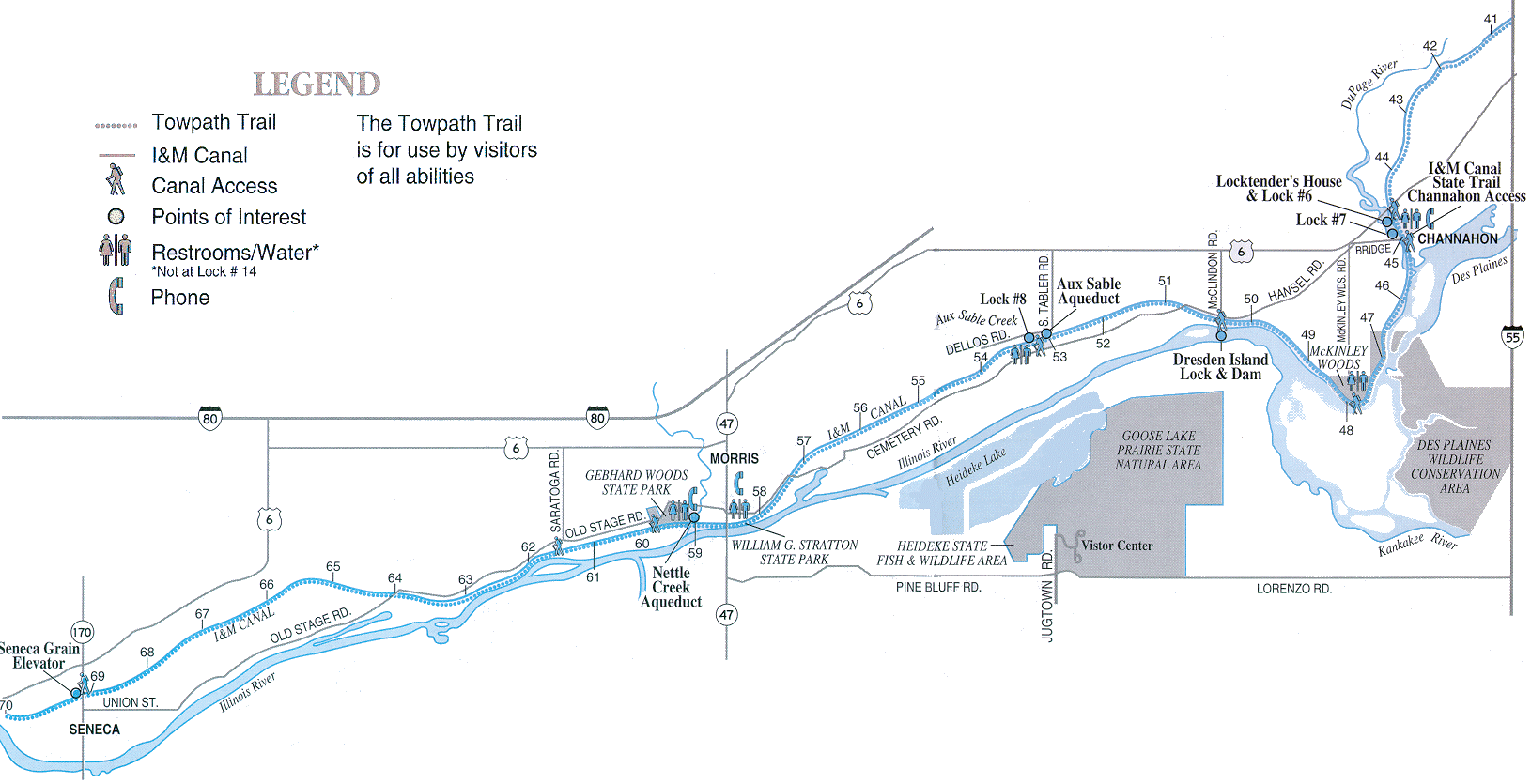Map of the I\u0026M Canal Path. i and m canal bike trail. 